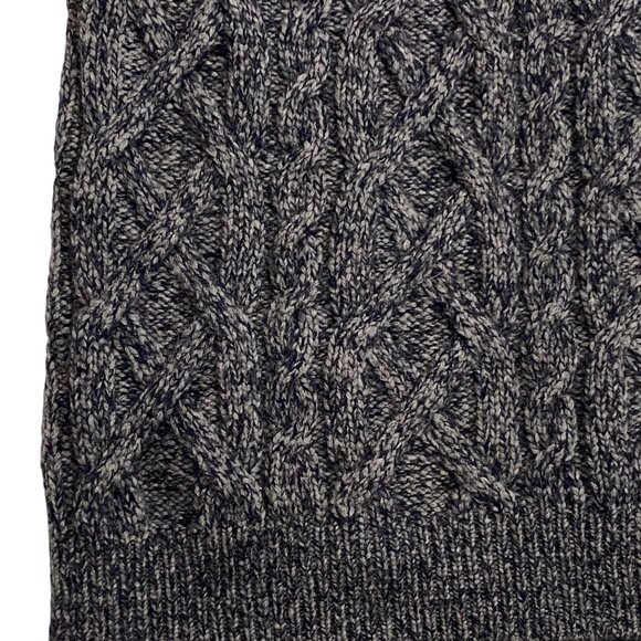 Vince Cable Knit chunky Sweater S Gray blue Merino Cashmere Blend fisherman - Picture 8 of 11